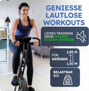 Inklapbare Hometrainer Ergometer