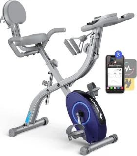 Inklapbare hometrainer - fitnessfiets ergometer - blauw