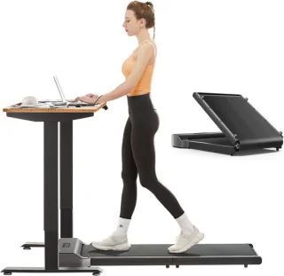 Inklapbare loopband onder desk grijs