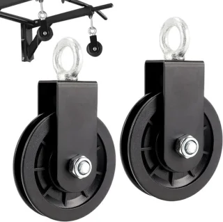 Katrol wiel 15 cm zilver