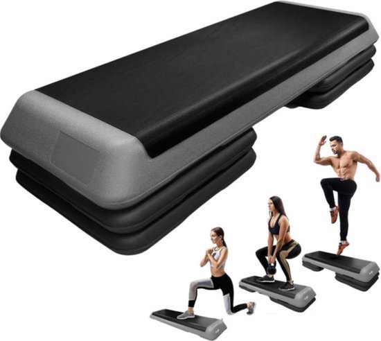 KC6V Verstelbaar Aerobic Step Platform XL Zwart/Grijs