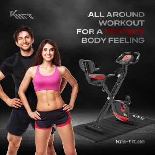 KM-Fit Hometrainer 2in1 Fitnessfiets Opvouwbaar