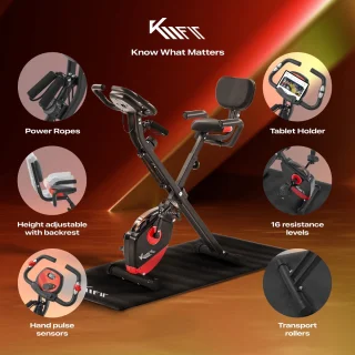 KM-Fit Hometrainer 2in1 Fitnessfiets Opvouwbaar