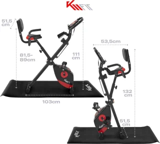 KM-Fit Hometrainer 2in1 Fitnessfiets Opvouwbaar