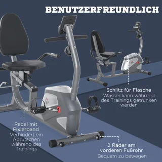 Ligfiets Hometrainer Fietstrainer - Grijs/Zilver