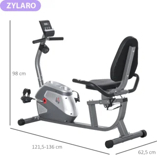 Ligfiets Hometrainer Fietstrainer - Grijs/Zilver