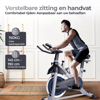 Lugia Hometrainer PRO Fitnessfiets 15 KG Vliegwiel