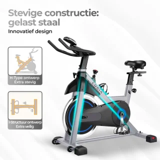Lugia Hometrainer PRO Fitnessfiets 15 KG Vliegwiel