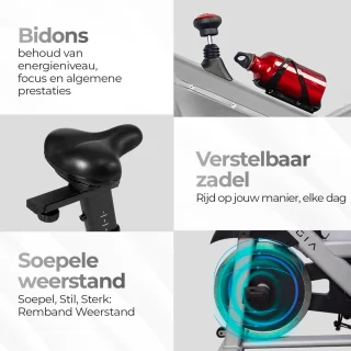 Lugia Hometrainer PRO Fitnessfiets 15 KG Vliegwiel
