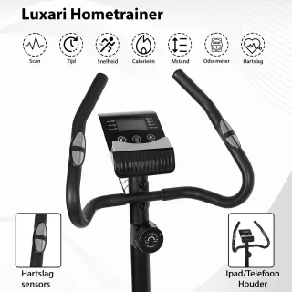 Luxari Hometrainer 6 kg vliegwiel Zwart