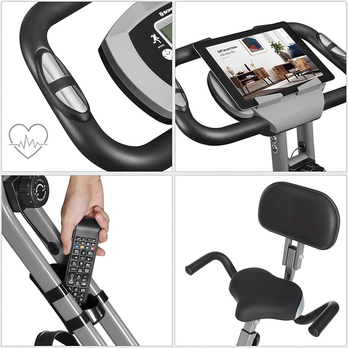 Wat vinden we goed aan de Mara Hometrainer Fitnessfiets Inklapbaar Zwart/Zilver