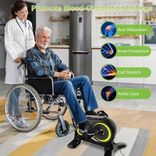 Mini bike pedaaltrainer zwart met lcd-scherm