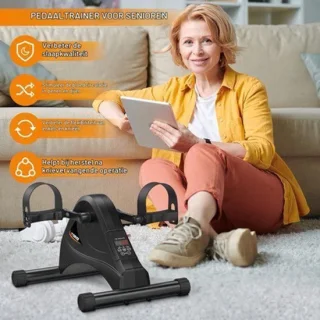 Mini hometrainer elektrisch - zwart - 40x34x26 cm - 4,2 kg