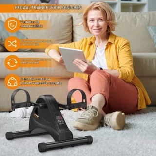 Mini hometrainer elektrisch - zwart - 40x34x26 cm - 4,2 kg