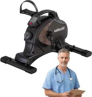 Mini Hometrainer Fietstrainer - Zwart / Houtkleur
