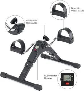 Mini hometrainer met lcd-monitor – kunststof – unisex – voor revalidatie en senioren