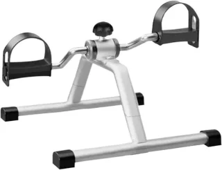 Mini hometrainer met pedaaltrainer - compact ontwerp - zilver, 52 x 40 x 29 cm