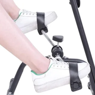 Mini hometrainer - oefenfiets arm benen - grijs