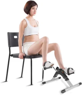 Mini hometrainer pedaal trainer zilver zwart