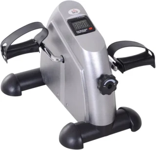 Mini hometrainer pedaaltrainer voor senioren, zilver