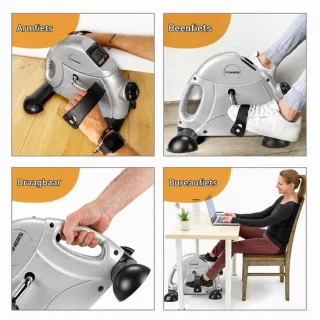 Mini-hometrainer voor senioren met digitale LCD-monitor en instelbare weerstand
