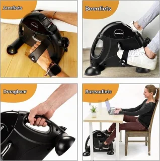Mini-hometrainer voor senioren, zwart