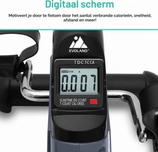 Mini hometrainer - zwart grijs - 3,92 kg - gelegeerd staal