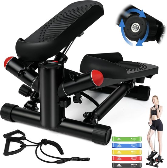Mini-Stepper 2-in-1 met Power Ropes en LCD-Display