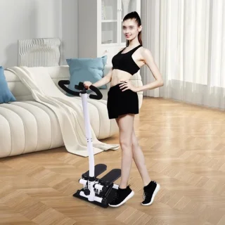 Mini stepper hometrainer, 110 cm hoog, zwart