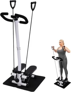 Mini stepper met verstelbare hoogte, zwart