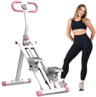 Mini stepper met verstelbare weerstand, wit/zwart