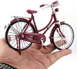 Miniatuur fiets 1:10 van metaal, vintage fiets schaalmodel