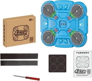 Muziek boksmachine - 30 x 26 cm - blauw