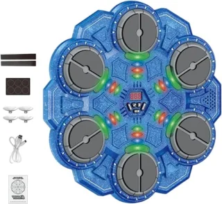 Muziek boksmachine - 34 x 33,5 cm - donkerblauw