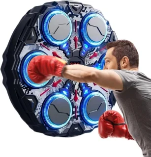 Muziek boksmachine fitness trainer 33 x 33 cm zilver