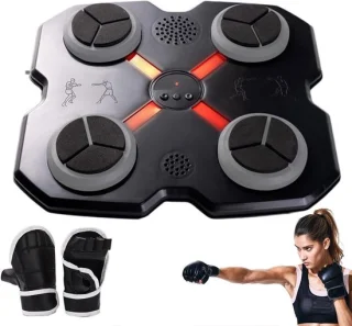 Muziek boksmachine interactieve bokstrainer 28 x 28 cm zwart bruin