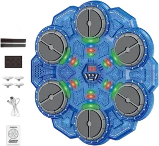 Muziek boksmachine - interactieve bokstrainer - 34 x 33.5 cm - donkerblauw