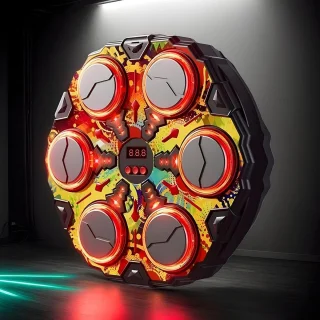 Muziek Boksmachine - Smart Trainer - Thuis Fitness - Boorloze Installatie - 33x33cm - Kleurrijk