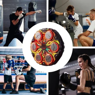 Muziek Boksmachine - Smart Trainer - Thuis Fitness - Boorloze Installatie - 33x33cm - Kleurrijk