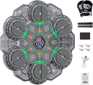 Muziek boksmachine trainingsspeelgoed - 35 x 35 cm - donkergrijs