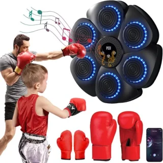 Muziek boksmachine wand bokstrainer 40 x 40 cm zwart