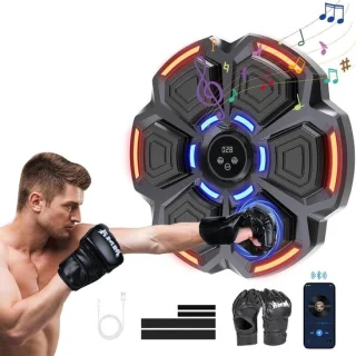 Muziek boksmachine wand bokstrainer 41 x 41 cm zwart