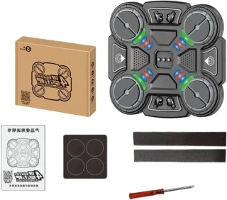 Muziek boksmachine - wand trainingsapparaat - 299 x 259 cm - zwart