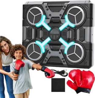 Muziek boksmachine - wandmontage bokser - 32.2 x 27.6 cm - zwart