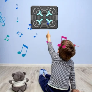 Muziek boksmachine - wandmontage bokser - 32.2 x 27.6 cm - zwart