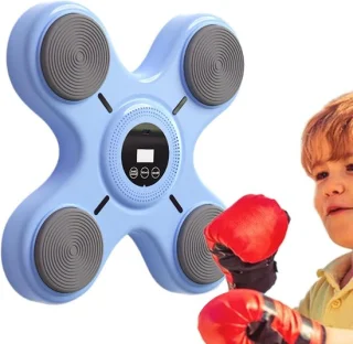 Muziek boksmachine wandtrainer - 31 x 31 cm - blauw