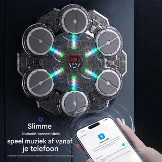 Muzikale boksmachine wandmontage stootkussen zwart