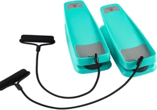 Oefen stepper hometrainer onder bureau blauw