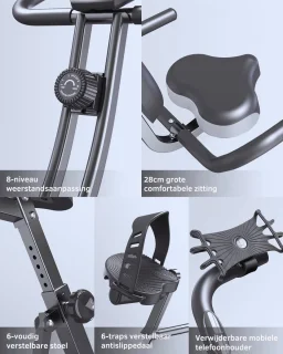 Opvouwbare Hometrainer Fitnessfiets Met LCD-Scherm