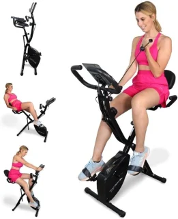 Opvouwbare hometrainer fitnessfiets zwart